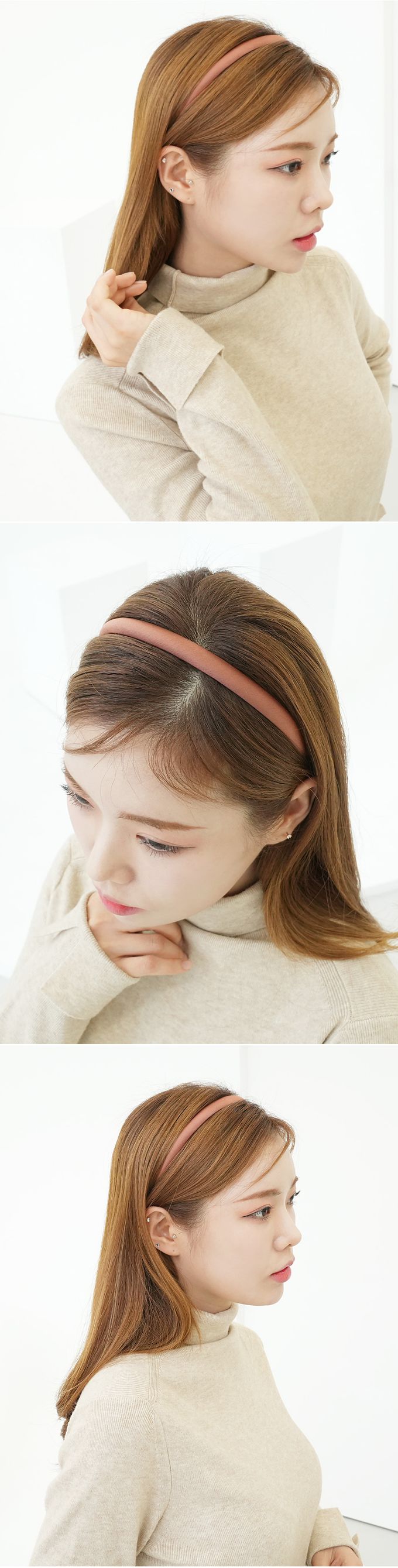 韓國 Soo&Soo - 迷漾復古秋冬款髮箍-駝 (約1.4cm)