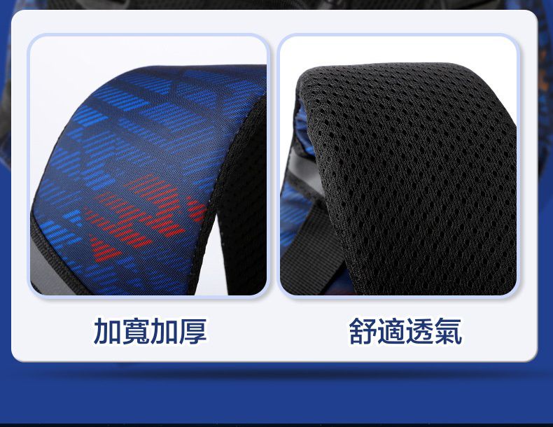 卡通大容量多功能透氣減壓書包-卡通人物蜘蛛人-深藍色 (建議160-175cm)-32x21x47cm