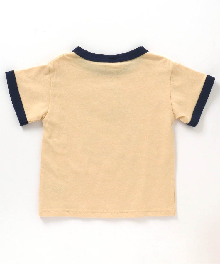 日本 BREEZE - 美式復古印花撞色邊短袖上衣-甜甜圈店-灰