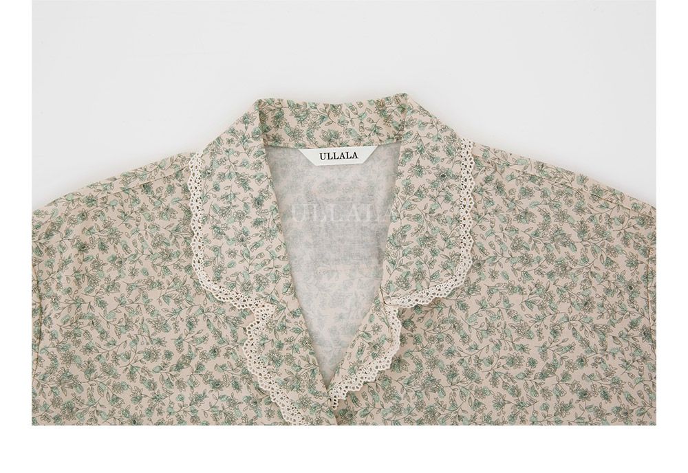 韓國 ULLALA - 滿版碎花短袖睡衣(兩件式) (FREE)