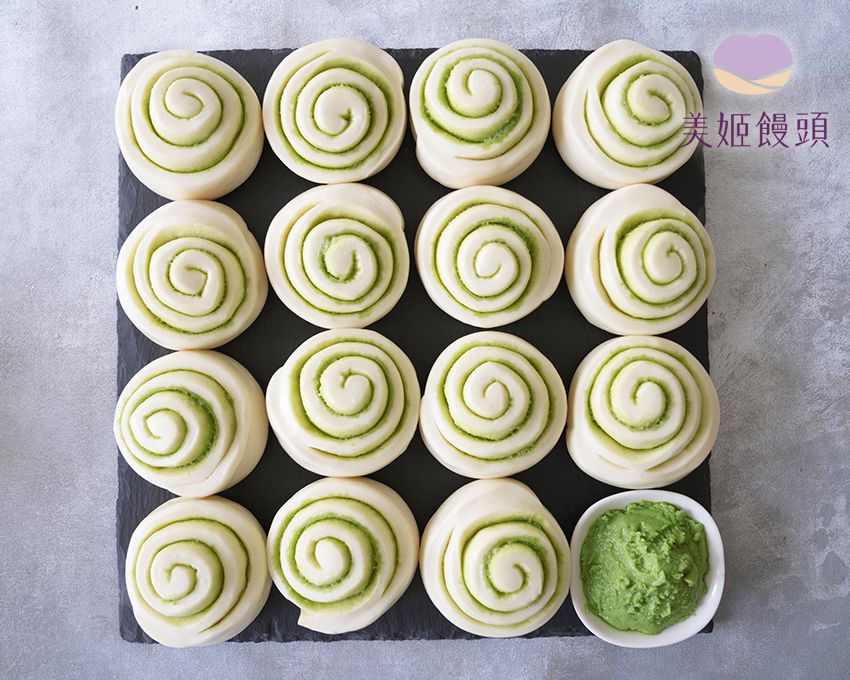 美姬饅頭 - 日式抹茶奶酥鮮乳饅頭捲-6入-50g/顆