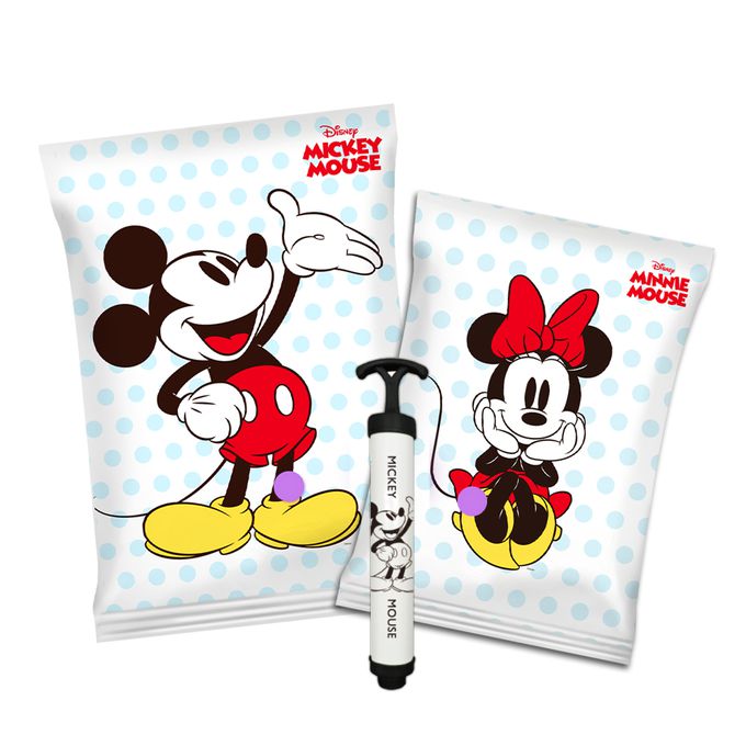 收納王妃 - 迪士尼 Disney 藍點米奇米妮 真空壓縮袋 收納真空袋 衣物收納袋(9入/組)