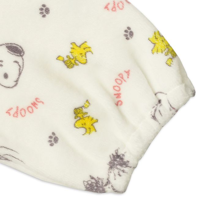 akachan honpo - 長袖連身衣-大臉史努比-白色 (50~60cm)