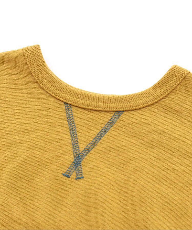 日本 BREEZE - 正反OK！裏毛圓領縫線長袖上衣-橘