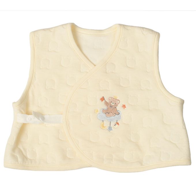 akachan honpo - 長袖連身衣 保暖鋪棉-附背心-淺卡其色 (50~60cm)