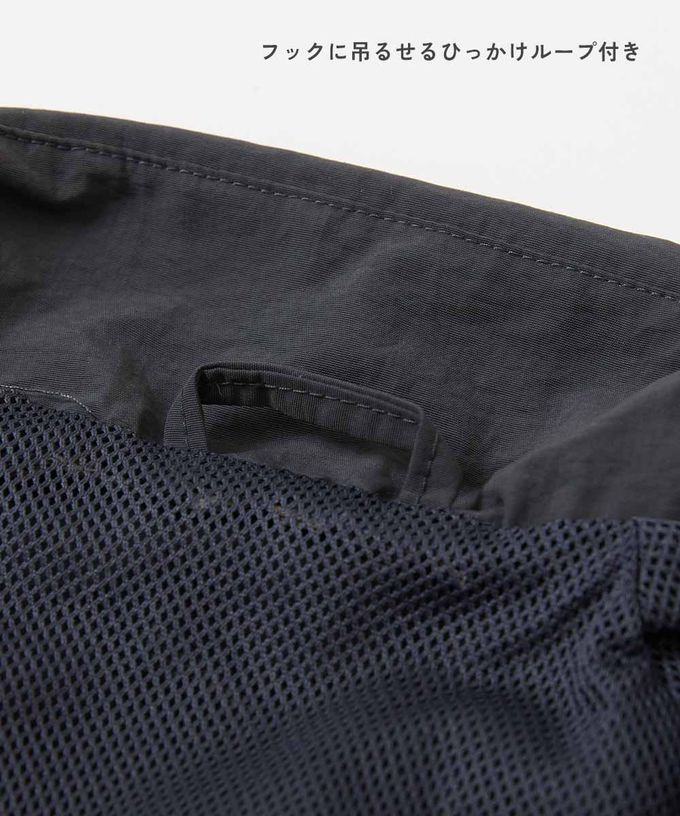 日本 devirock - 防潑水 網眼輕量風衣外套(帽可收)-卡其X黑