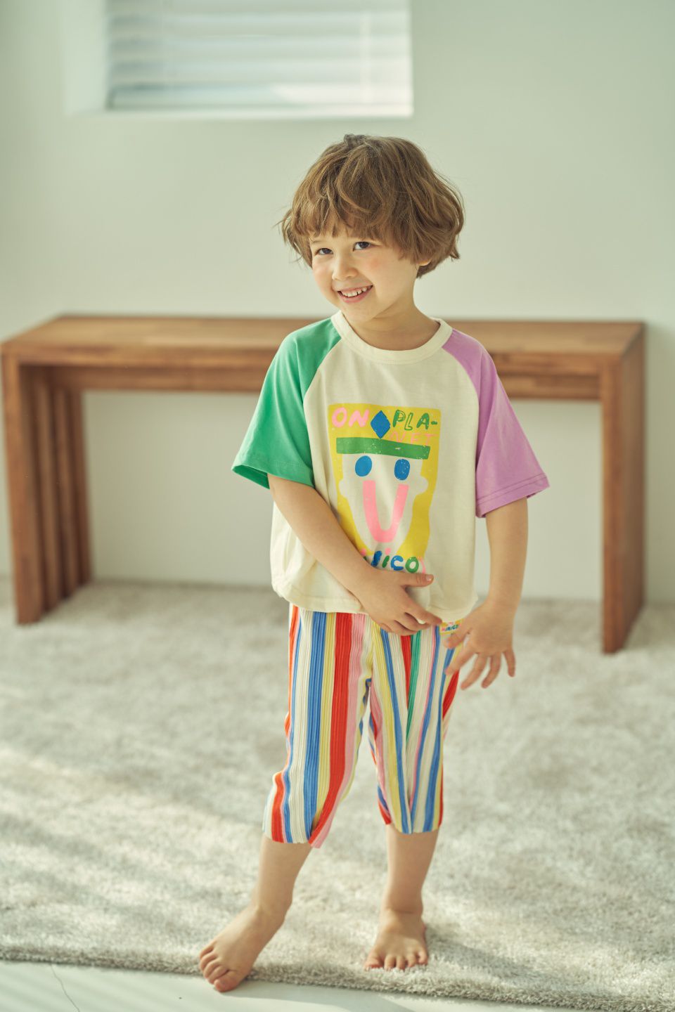 韓國 Mimico - 皺摺感舒適寬褲-花花