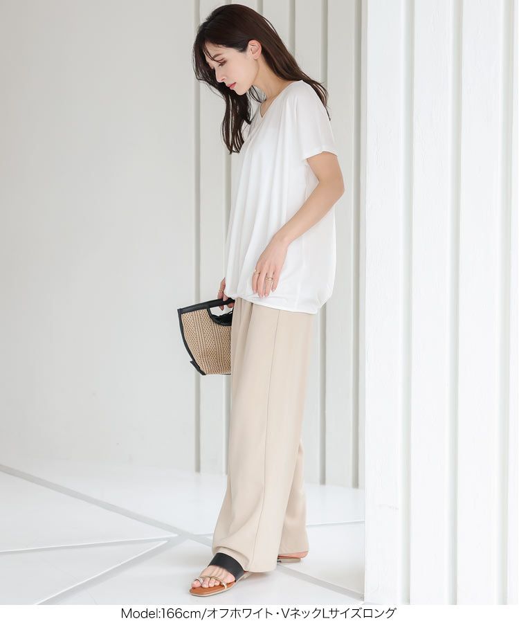 日本 Kobe Lettuce - 360度神隱顯瘦V領短袖上衣-白