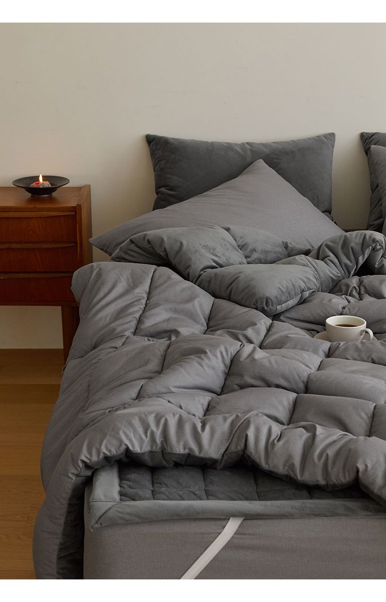 韓國 Maatila - 可水洗超細纖維桃皮感棉被(冬被)-黑豆豆漿