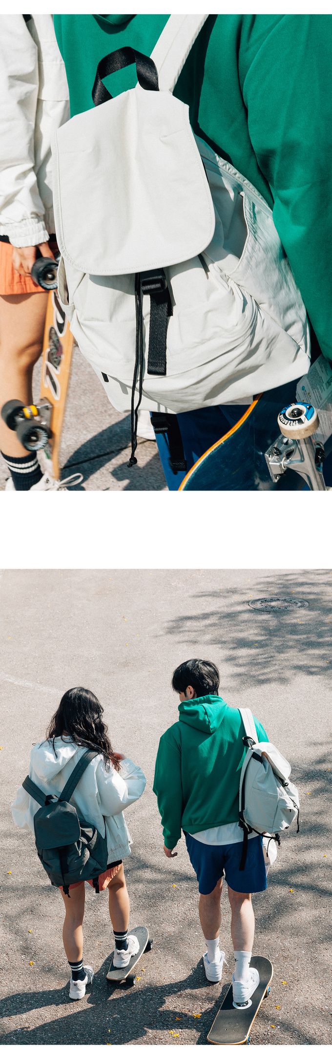 韓國 ithinkso - STRING輕量縮口翻蓋後背包-深灰 (30X42.5X15CM)