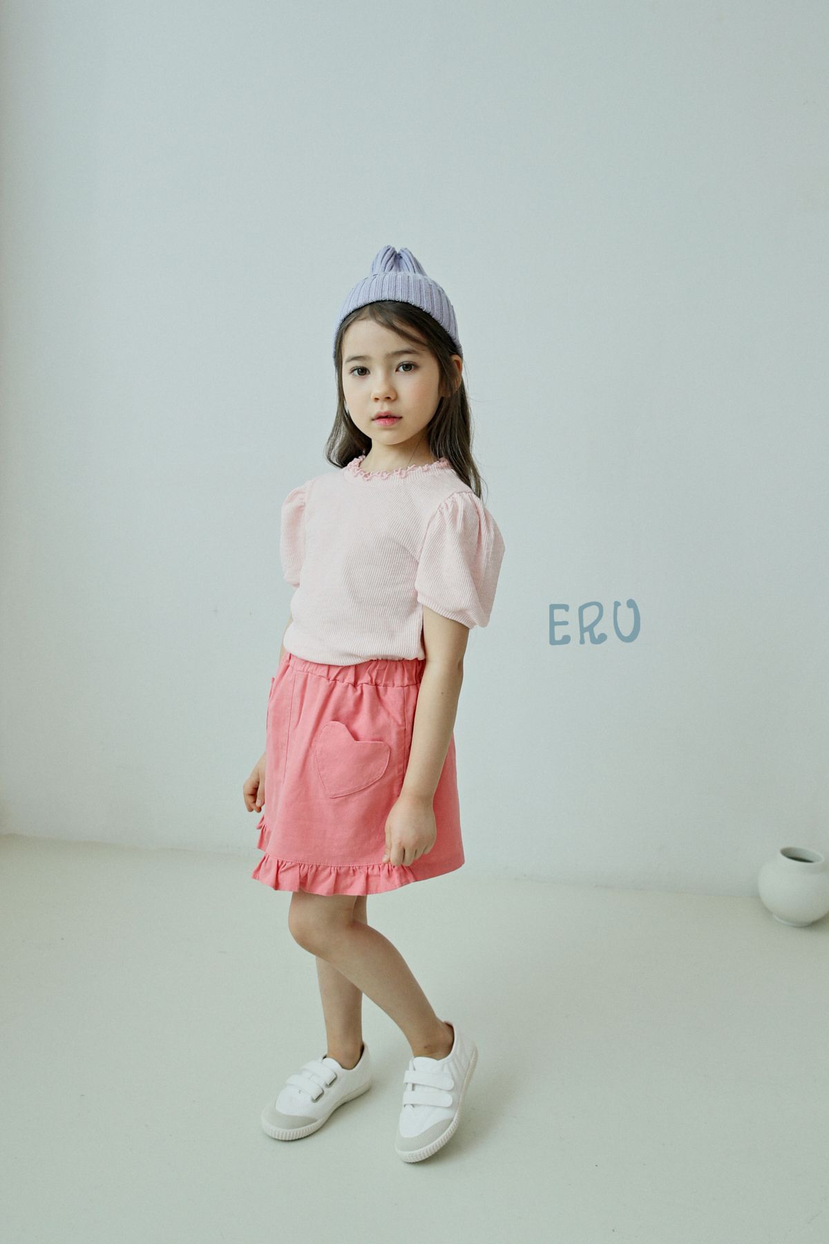 韓國 ERU - 捲捲邊公主袖上衣-紫