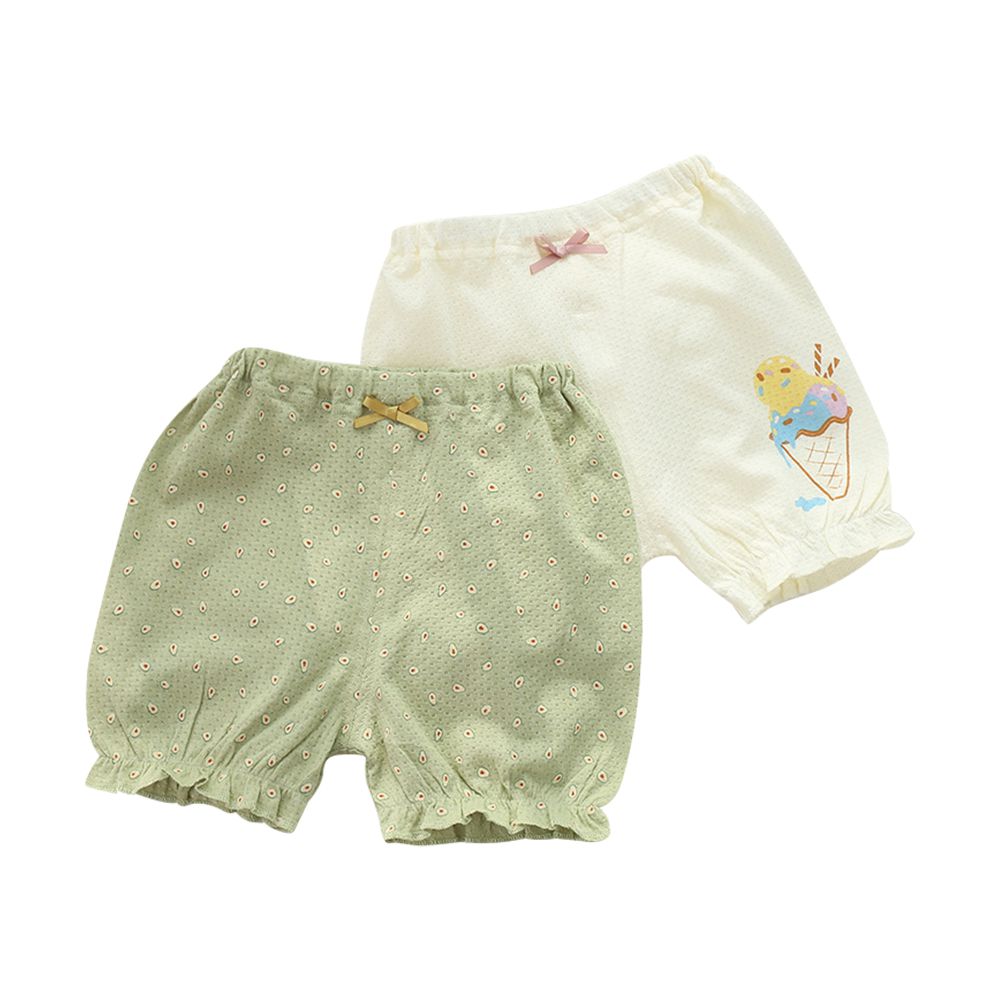 2件入-兒童短褲 五分褲 男童短褲 女童短褲-牛油果花苞2件組