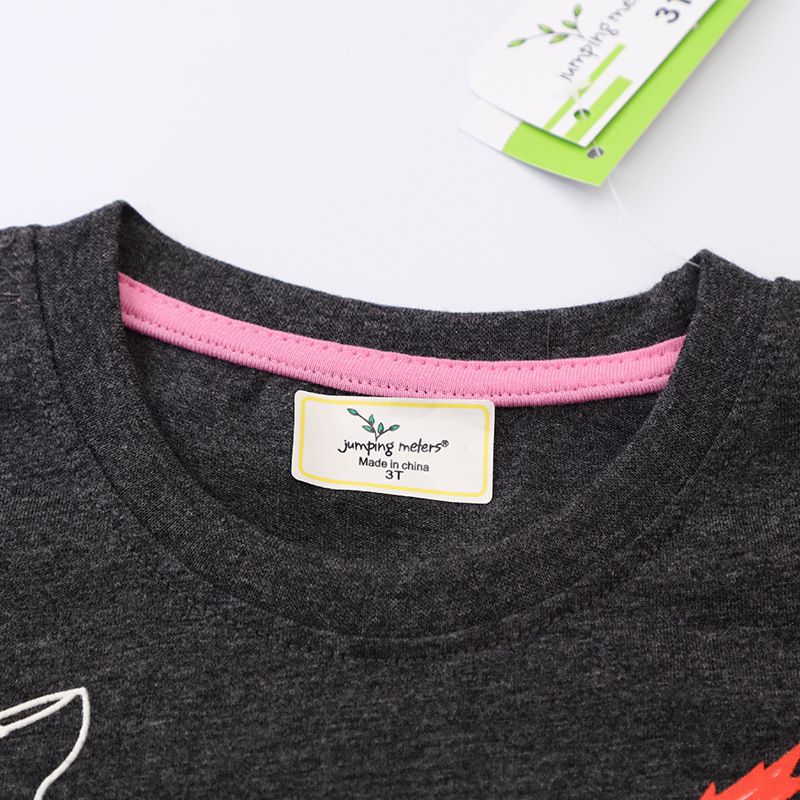 Jumping meters - 夜光圓領短袖上衣-太空遨遊-黑色