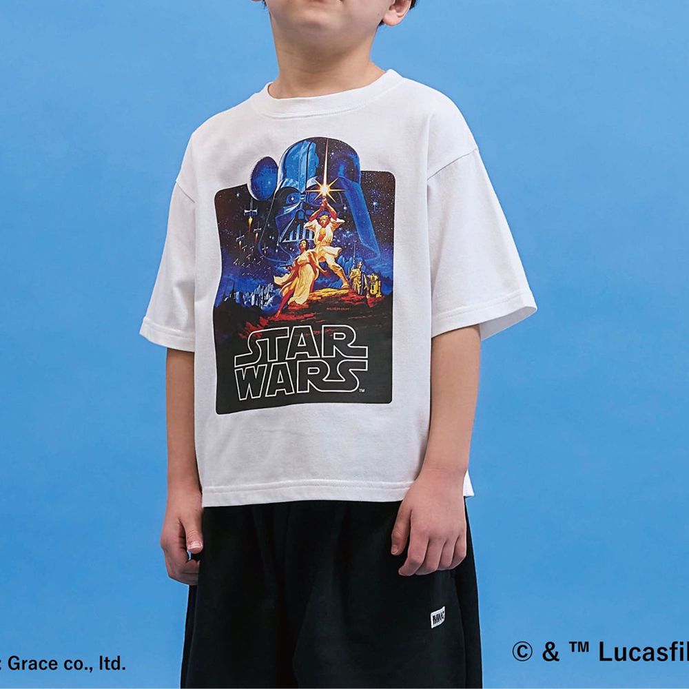 限量星際聯名 防污速乾印花短袖上衣-電影場景-白