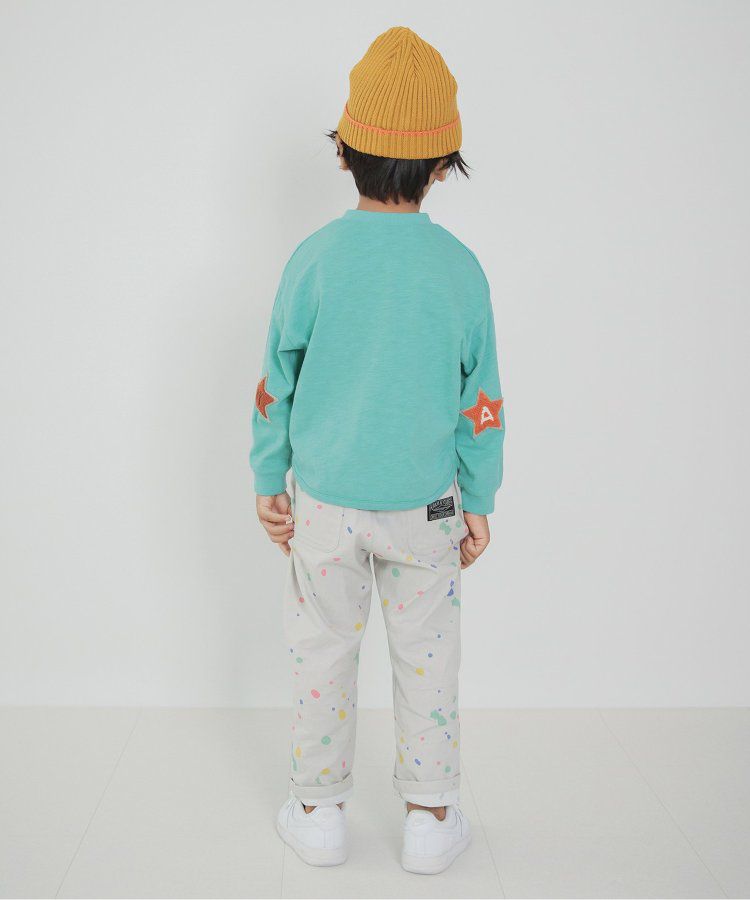 日本 BREEZE - 時髦星星刺繡長袖上衣-粉橘