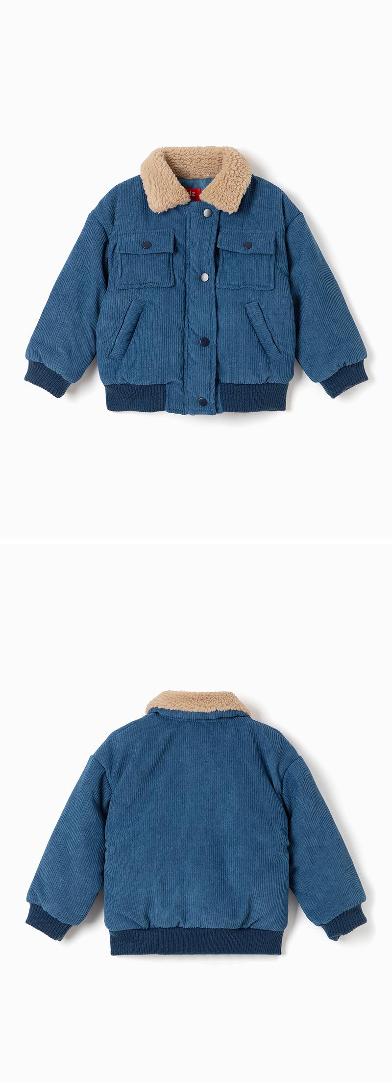 韓國 OZKIZ - (內鋪棉)燈芯絨縮袖口外套