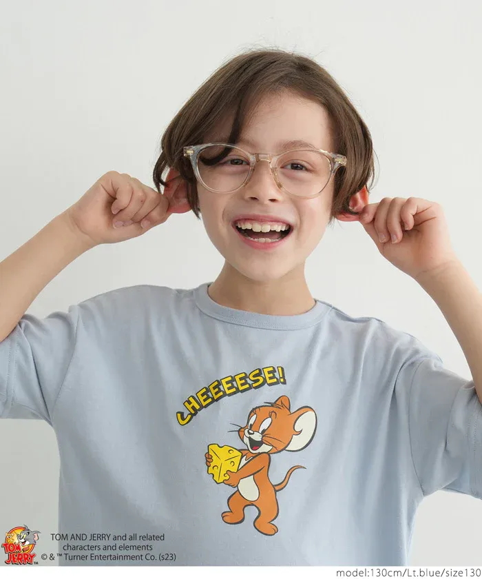 日本 COCA - 聯名款卡通印花短袖上衣-傑利鼠-淺藍