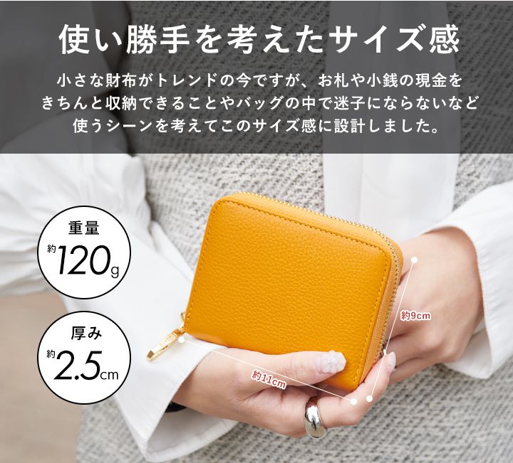 日本 LIZDAYS - 真皮多卡收納迷你短夾/錢包-素色-黑 (11x9x2.5cm)