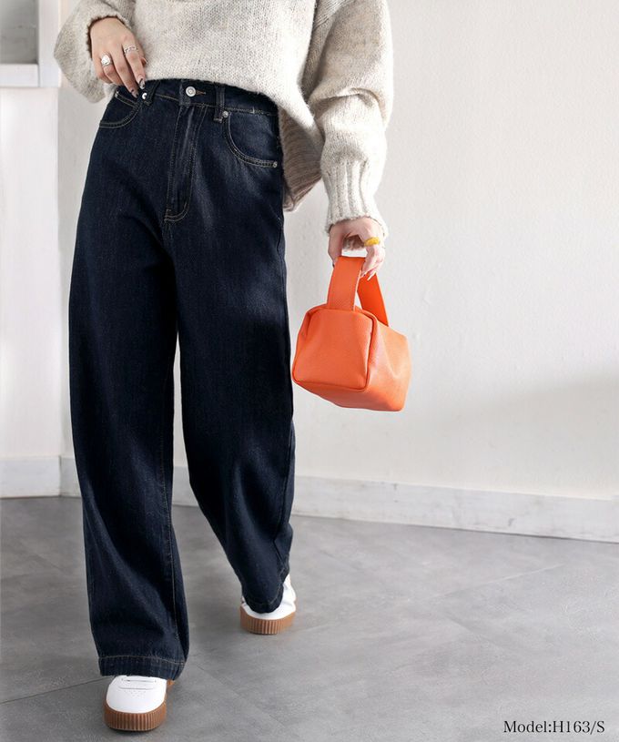 日本 Classical Elf - 熱銷必收！純棉厚磅顯瘦美腳寬褲-海軍藍