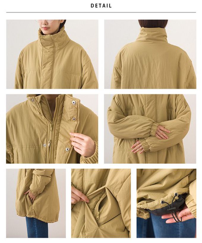 日本 OMNES - 蓬鬆厚感科技羽絨大衣保暖外套-卡其