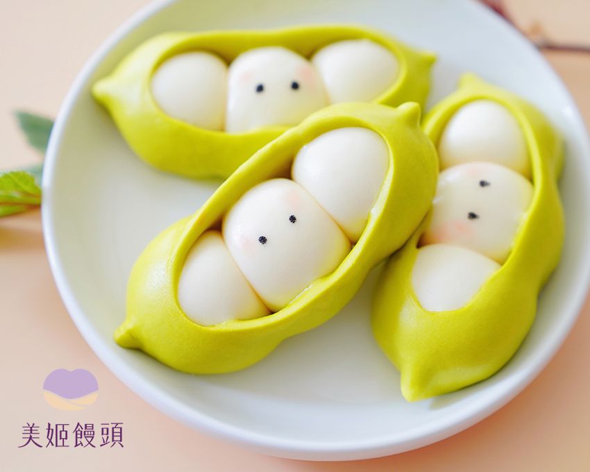 美姬饅頭 - 豆莢寶寶鮮乳造型饅頭-6入-25g/顆