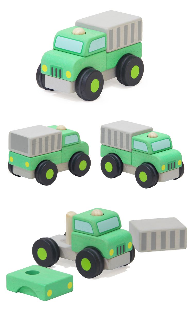 台灣 Mentari - 【雙11特惠】超值兩入組-立體積木救護車+立體積木回收車