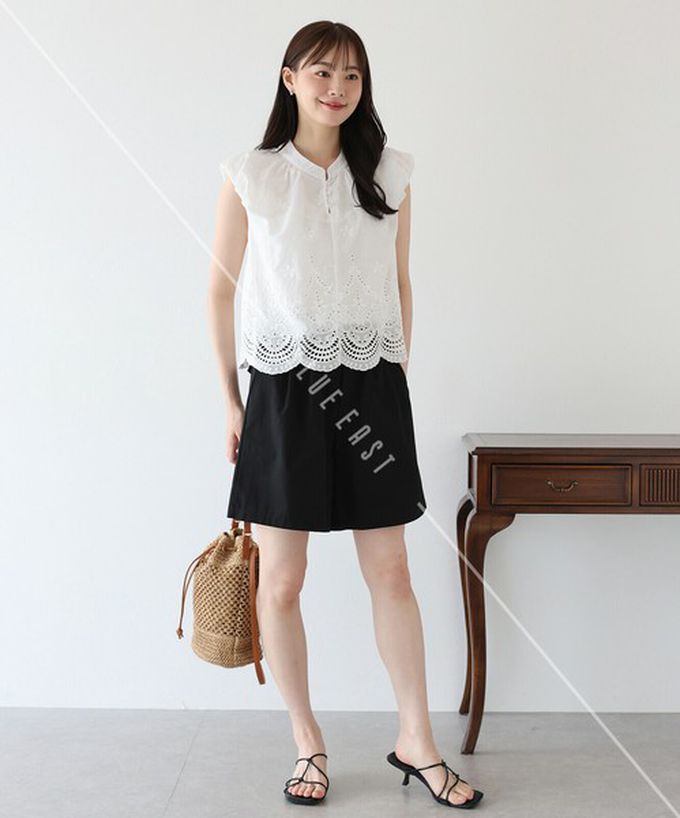 日本 BLUE EAST - 海軍風打褶休閒短褲(附腰帶)-海軍藍