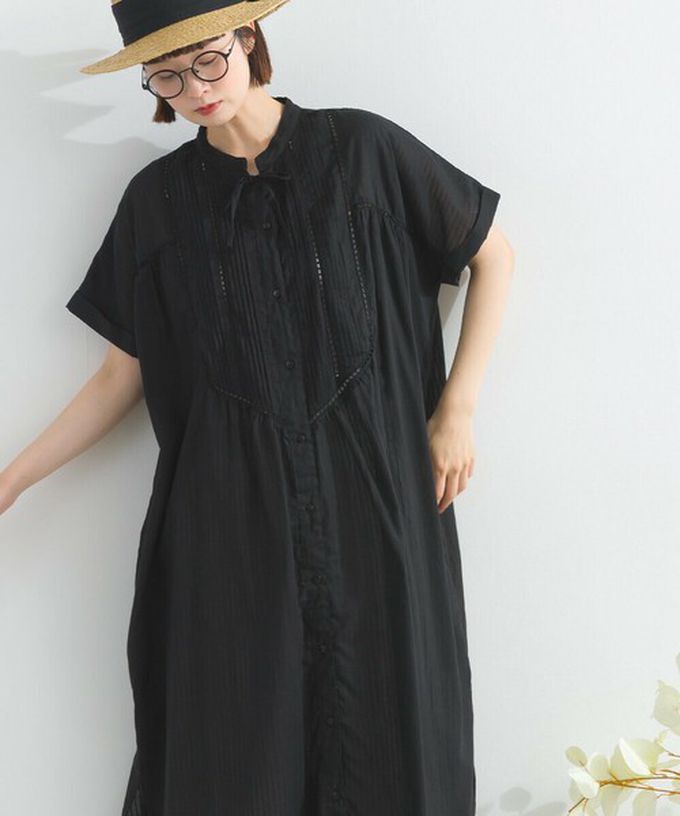 日本 Lupilien - 100%印度棉 細緻鏤空蝴蝶結短袖洋裝-磚橘