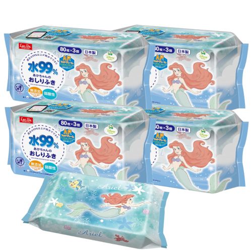 迪士尼純水99%濕紙巾-小美人魚-12包入箱購組-80抽X12包入