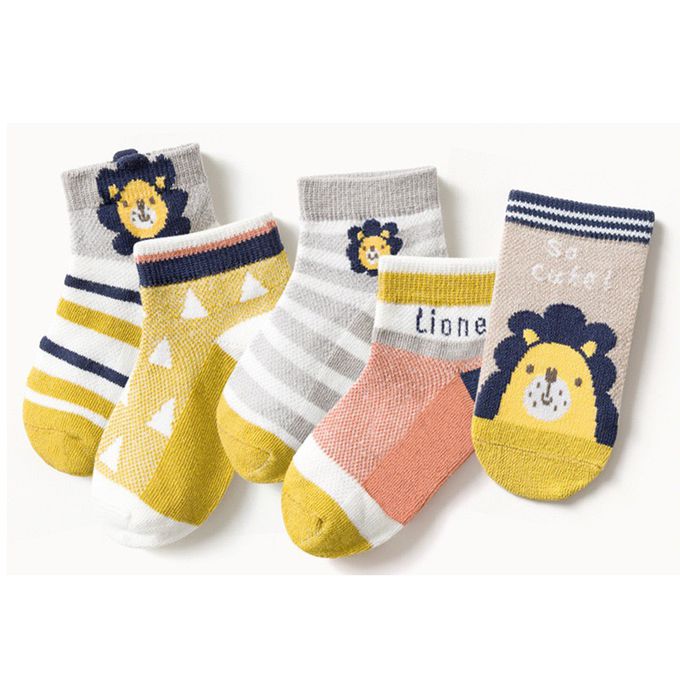 腳ㄚ子 - 幼/兒童透氣網眼襪 童襪 襪子 棉襪 兒童襪-呆萌獅