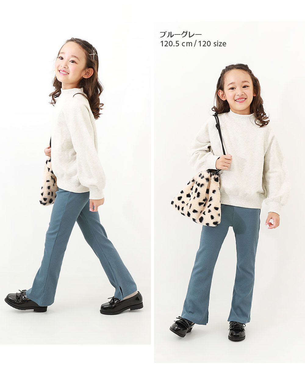 日本 devirock - 俐落羅紋開衩喇叭寬褲-軍綠