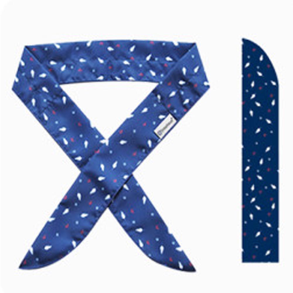 韓國 Snowhaus - 正韓製涼感降溫領巾/頭帶-碎葉片-深藍 (95x5cm)-成人用