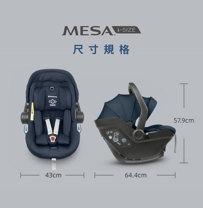 美國UPPAbaby - MESA i-Size 新生兒提籃-藍灰-4.4 kg