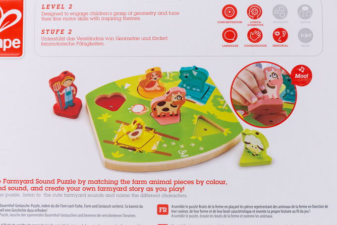 德國 Hape - 快樂農場有聲立體拼圖