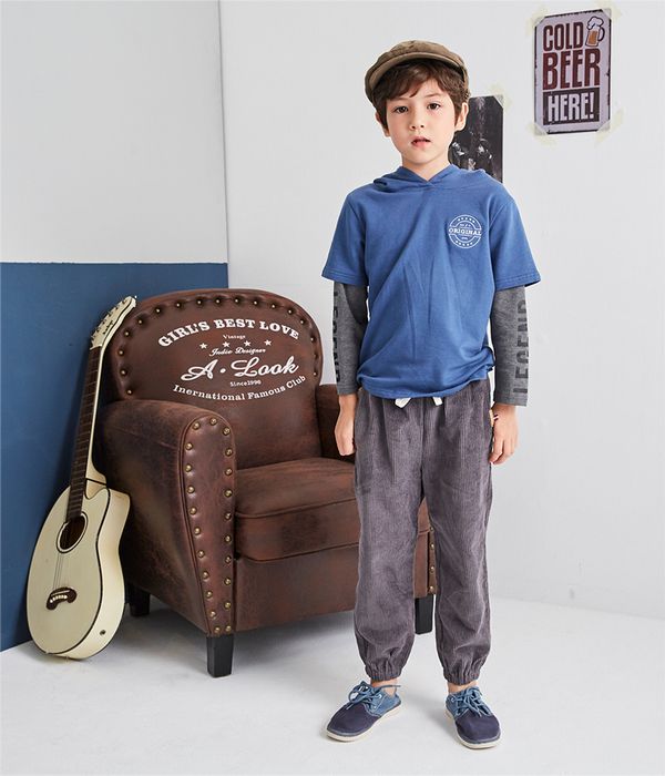 麗嬰房 Little moni - 心絨束口長褲-灰色