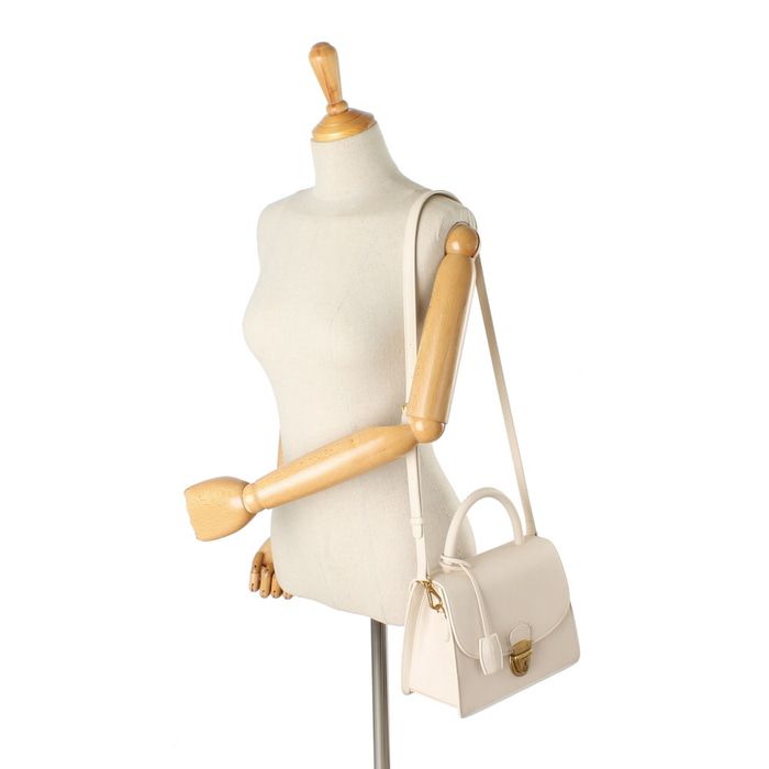 Saint Scott - Noa編織背帶掀蓋硬殼包-奶油白