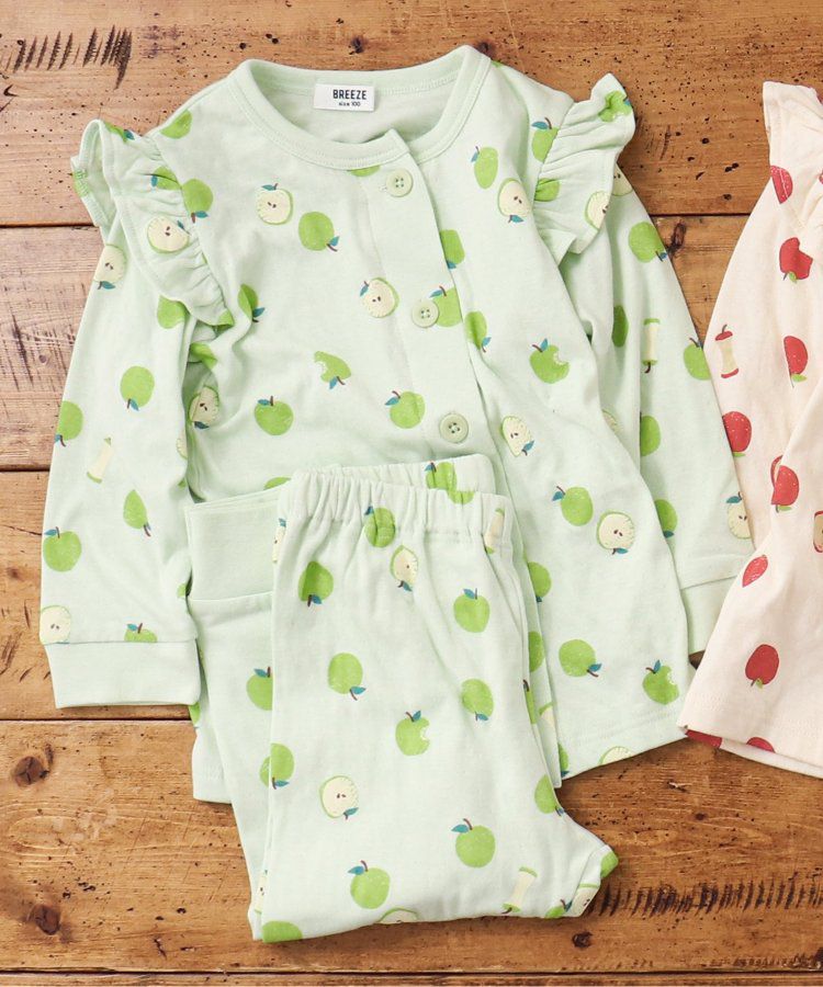 日本 BREEZE - 荷葉肩蘋果圖案成套家居服-青蘋果
