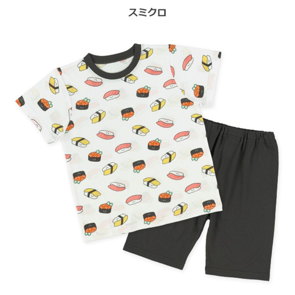 涼爽短袖睡衣/家居服套裝-壽司-黑白