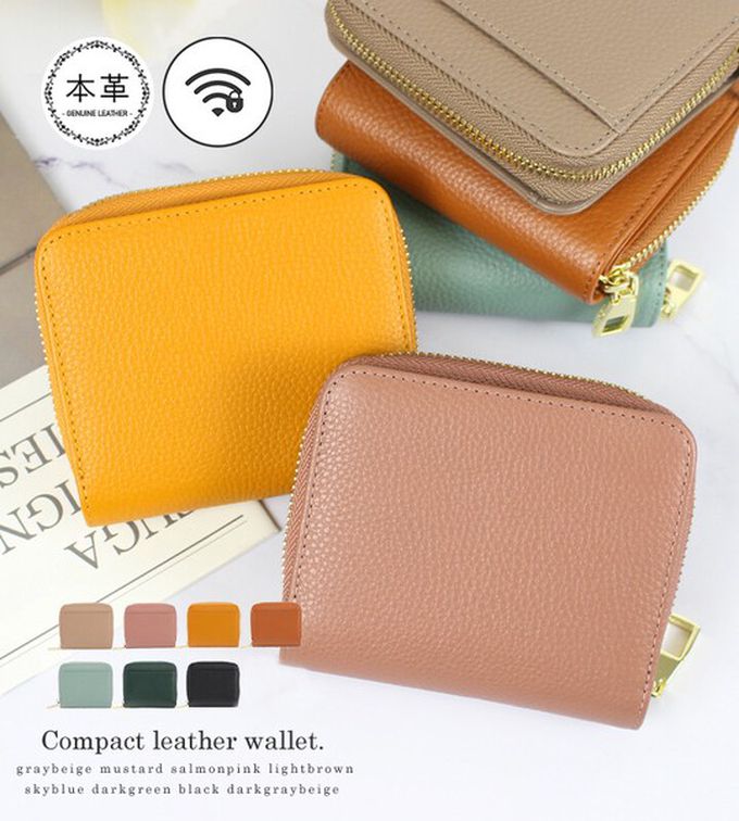 日本 LIZDAYS - 真皮16格摺疊短夾/零錢包-天空藍 (11x9.5x3.5cm)