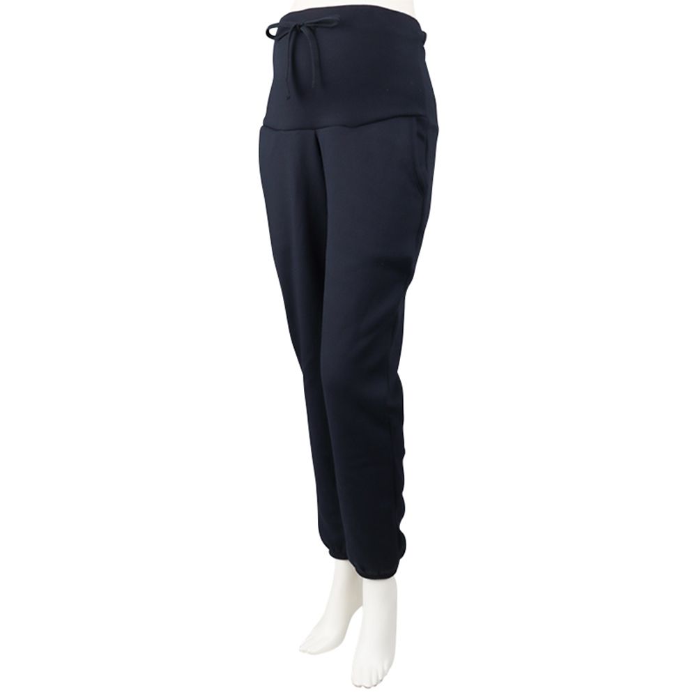 裏起毛彈性褲-深藍色