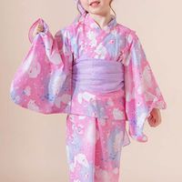 日本 Catherine Cottage - 夢幻2way純棉兵兒帶浴衣(可當洋裝)-波斯貓-桃粉
