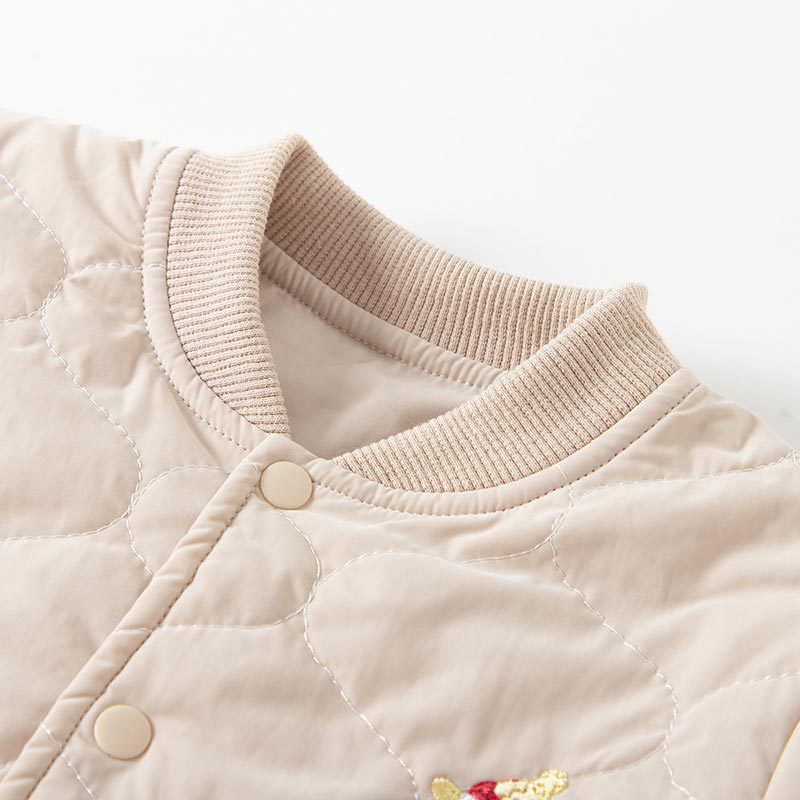 兒童菱紋衍縫鋪棉外套-粉色