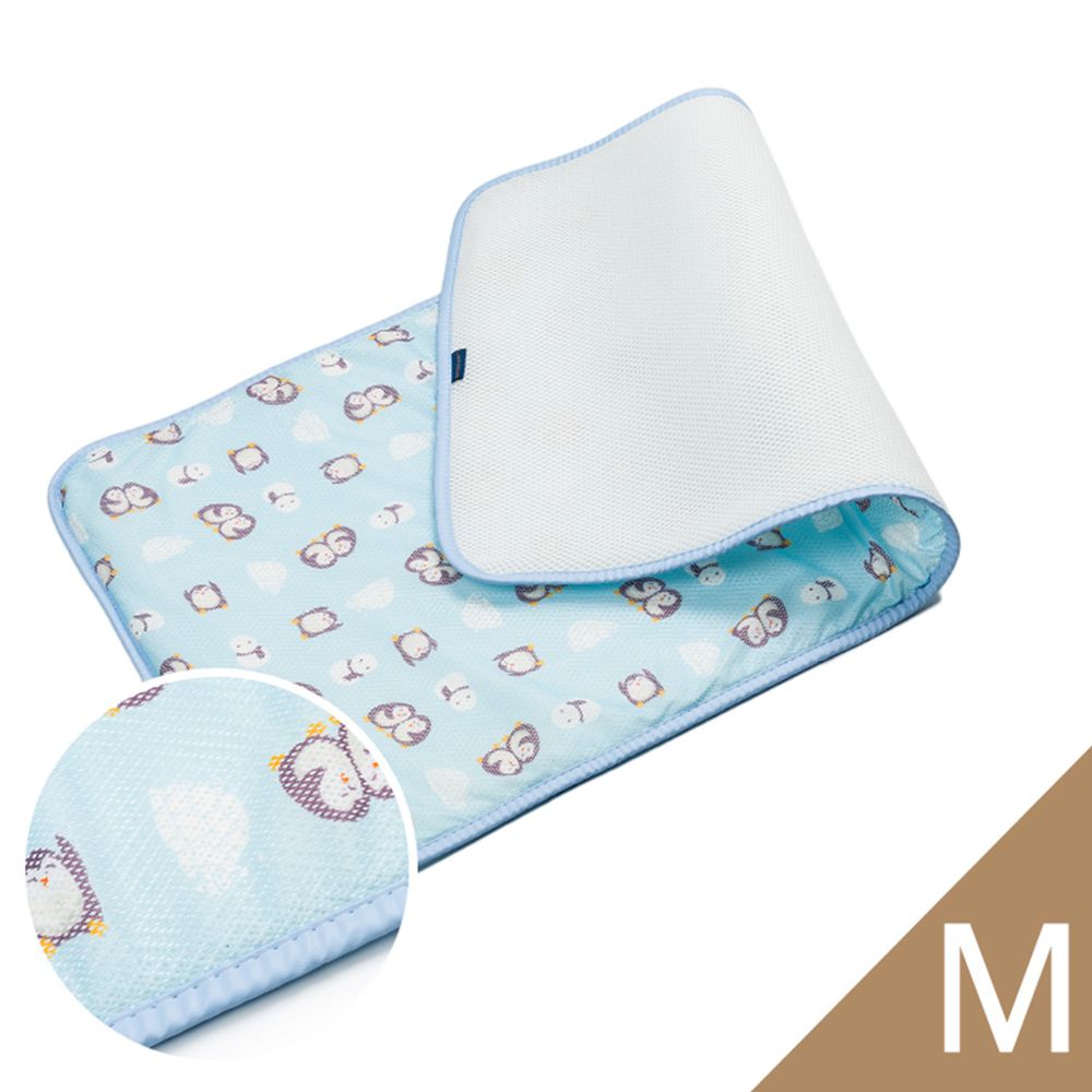 韓國 GIO Pillow - 超透氣排汗嬰兒床墊-親親企鵝 (M號)