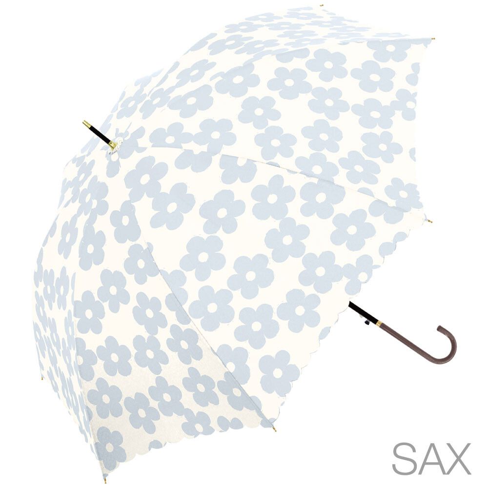 日本中谷 - 北歐花花直傘/雨傘-卡其 (傘骨60cm)