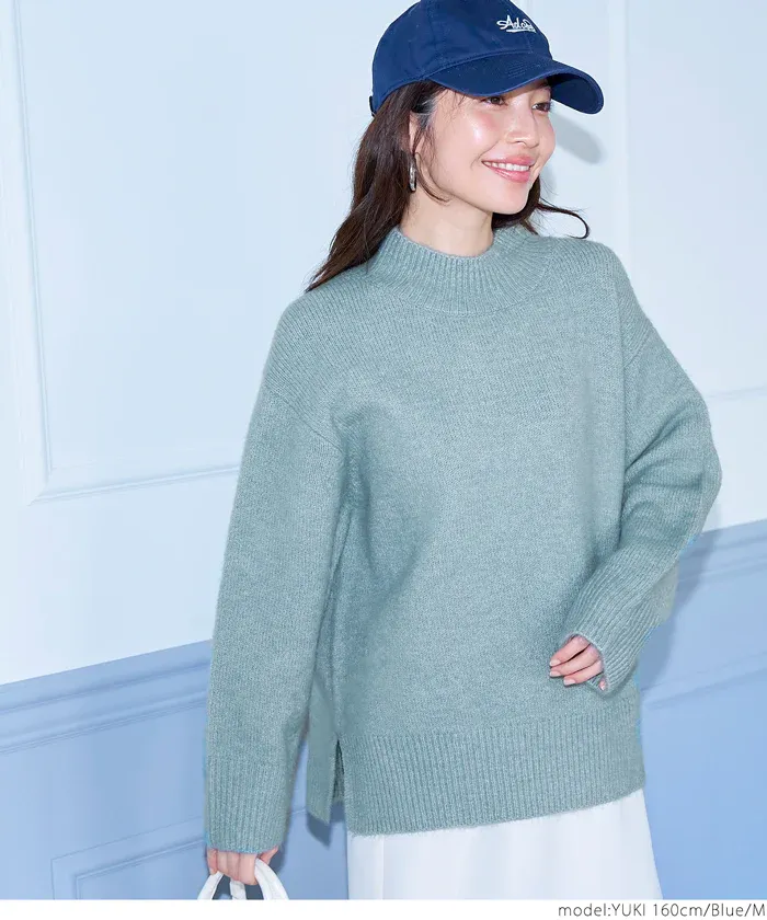 日本 COCA - ふあふあ 柔軟百搭針織毛衣-小立領-淺粉