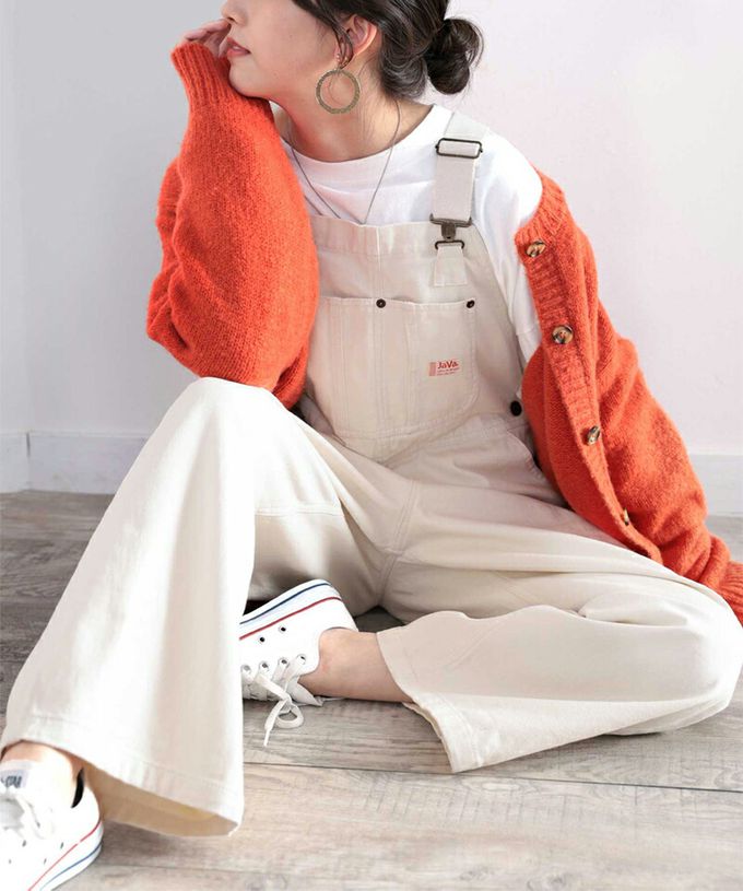 日本 Classical Elf - 美式經典百搭吊帶褲-奶油杏