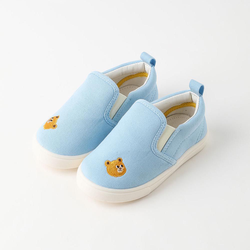 韓國 OZKIZ - 可愛小動物印休閒鞋/室內鞋-小熊-天空藍