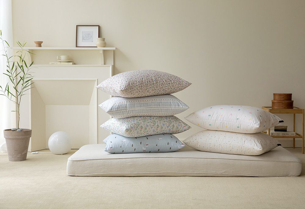 韓國 Maatila - 超細纖維桃皮感枕套-藍色鴨鴨 (50X70cm)