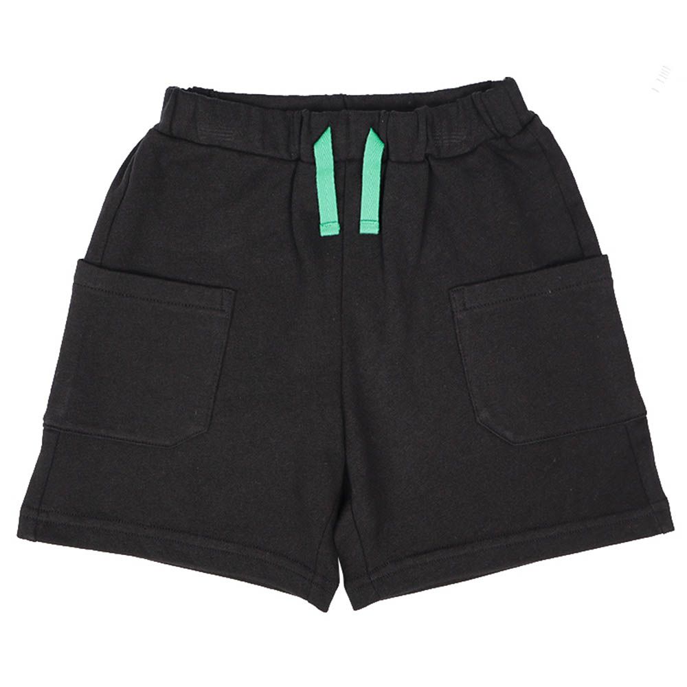 短褲-側邊口袋-黑色