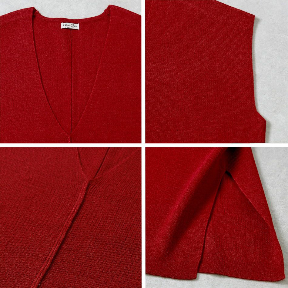 日本 Rejoule - 落肩修身V領針織背心-祖母綠